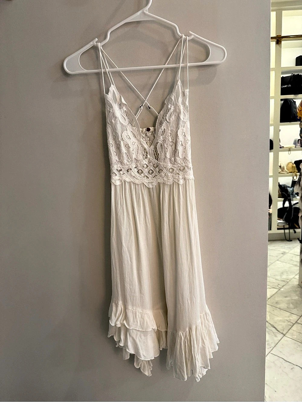 Free People Adella Slip Dress White